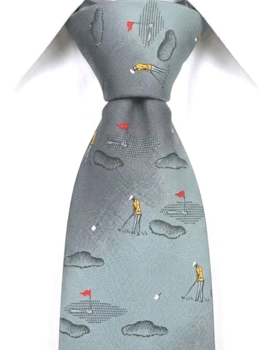 ULTRA RARE! Vtg 1960s MCM Super Terylene "UNCRUSHABLE" Skinny 2.75" Golf Tie UK
